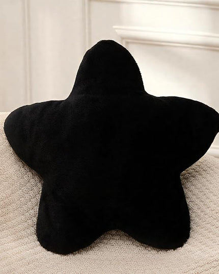 Small Star Throw Pillows for Bed, Decorative Throw Pillows for Couch Livingroom,15" Black Pillows Aesthetic Cute Floor Pillow with Soft Plush for Sofa Bedroom Kids Xmas Gift (Black)