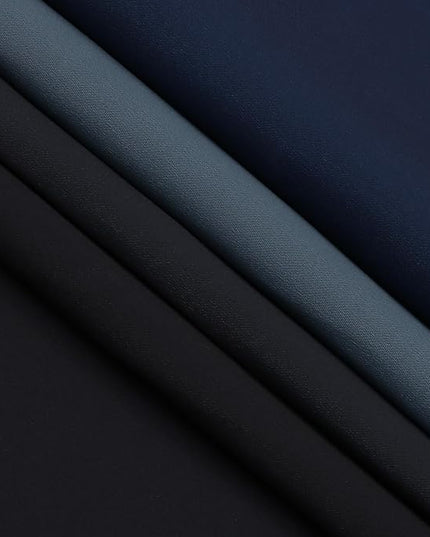 Estelar Textiler Ombre Blackout Curtains 102 Inch Length for Living Room, Noise Reducing Room Darkening Thermal Insulated Grommet Drapes for Bedroom, Black and Navy Blue, 52Wx102L Inch (2 Panels)