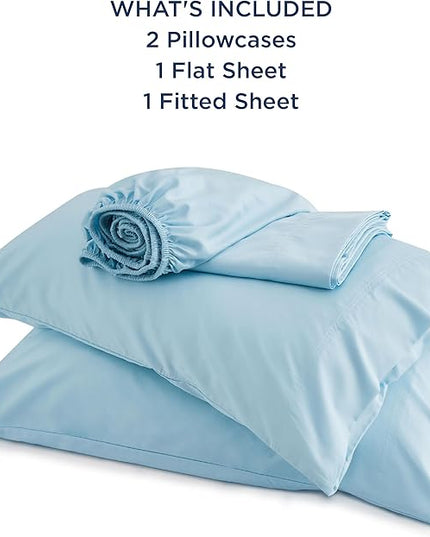 Bedsure King Size Sheets Set, Cooling Sheets for Hot Sleepers, Rayon Derived from Bamboo, Breathable & Soft, Deep Pocket Up to 16 Inches, Hotel Luxury Silky Bedding, Aqua