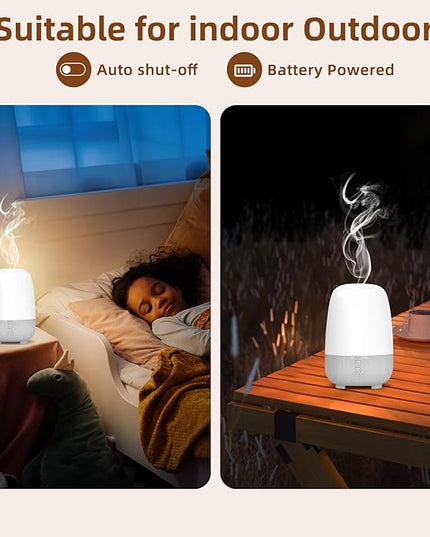 150ML Rechargeable Battery Operated Essential Oil Diffuser, Portable Cordless Aromatherapy Diffuser,7-Hour Runtime with 7 LED Color Changing Lights for Home, Office, Bathroom, Travel