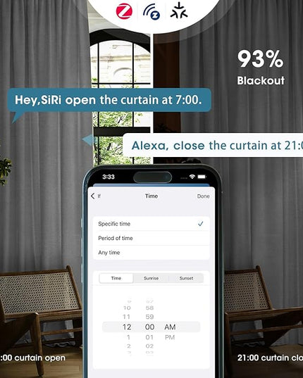 SmartWings Automatic Curtain Opener with Drapery, Motorized Vertical Blinds with Remote, Electric Closet Doors Sliding Panels Compatible with Alexa Google Homekit, 93% Blackout Dark Grey