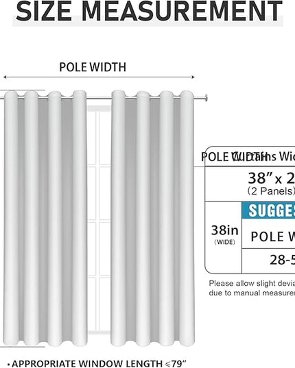 BUHUA Blackout Curtains - 84 Inch Long, Light Blocking Grey Curtains for Bedroom - Insulated Drapes with Tree Pattern