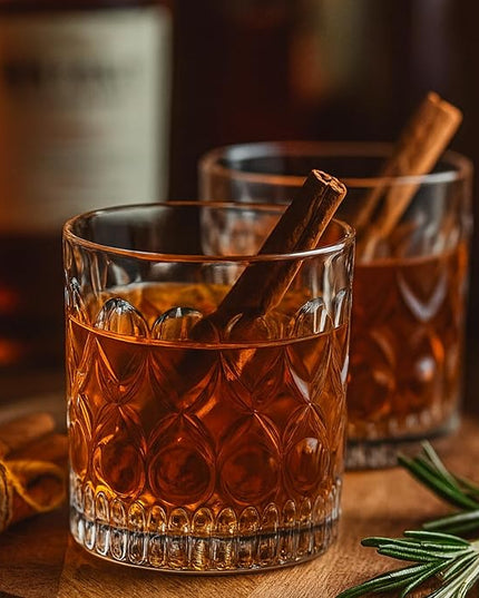 YULEER Drinking Glasses Set of 8, Glassware Drink Set, 4pcs 12oz Highballs and 4pcs 10oz Whiskey Glasses, Crystal Glass Cups Dishwasher Safe for Juice, Cocktail, Beer, and other Beverages