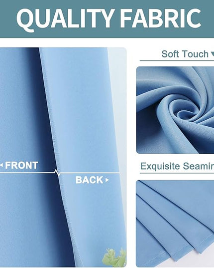 ChrisDowa Room Darkening Curtains 108 Inches Long 2 Panels Set for Living Room, Grommet Thermal Insulated Blackout Curtains for Bedroom (Sky Blue, 52 x 108 Inch)