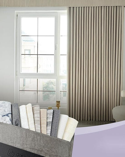 Graywind Custom Curtains Drapes for Sliding Door Room One-Way or Split Draw Curtain (Designed Series Fabric Samples)