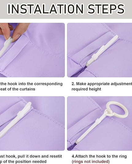 DONREN Lavender Purple Pinch Pleated Blackout Curtains with Hooks - 104 inch Length Room Darkening Thermal Insulated Window Curtain Panels for Living Room Bedroom 2 Panel 40" Wx104 L