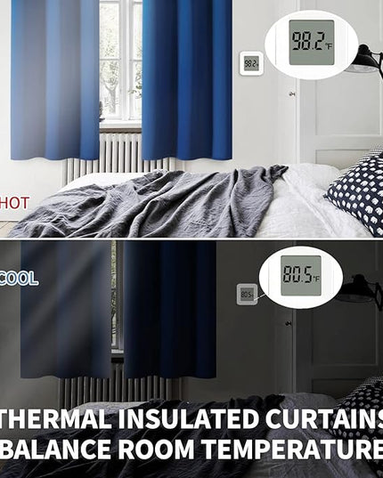 BGment Blackout Curtains for Bedroom - Grommet Thermal Insulated Room Darkening Curtains for Living Room, 46 x 63 Inch, 2 Panels, Royal Blue