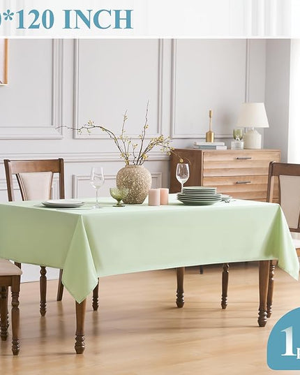 VidaFete 1 Pack Tablecloth 60 * 84inch Rectangle Table Cloth Polyester, Stain Wrinkle Resistant Polyester Dining Table Cover for Kitchen Dinning Party Wedding Tabletop Buffet Decoration(Sagegreen)