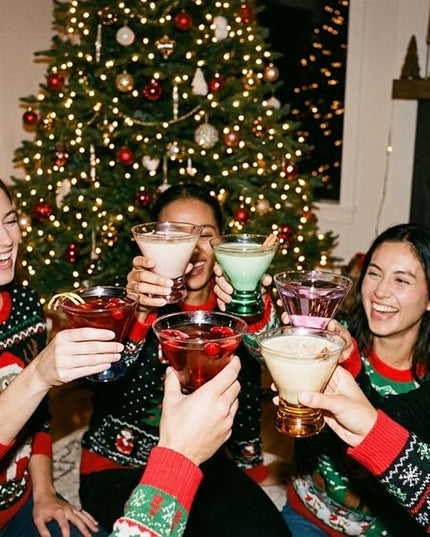 ColoVie Martini Glasses Set of 6 - Cocktail Glasses - 8oz Stemless Margarita, Bar, Dessert Glass - Colored Liquor Drinking Glassware - Cosmo, Manhattan, Espresso Martini - Cocktail Party Gift for Her