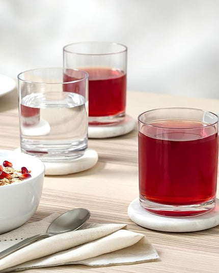 Zulay Kitchen Acrylic Glasses Drinkware - 6 Piece Unbreakable Plastic Tumblers - BPA-Free, Reusable Plastic Drinking Glasses for Home & Outdoors - Stackable, Lead-Free & Dishwasher Safe - (12 oz)