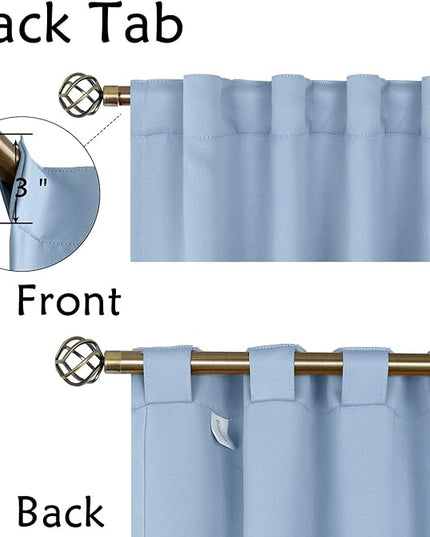 BGment Spa Blue Blackout Curtains 84 Inch Length 2 Panels for Bedroom - Rod Pocket and Back Tab Blackout Curtains Thermal Insulated Room Darkening Curtains for Living Room, (38 x 84 Inch, Spa Blue)