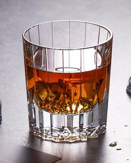 KAMMAK Crystal Whiskey Glasses Set of 2, Handcrafted 7.1oz Old Fashioned Glasses Stemless, Luxury Hand Blown Cocktail Glasses, Scotch Cup for Women, Men Gift for Bourbon Barware, Home Bar