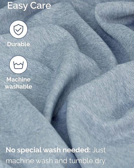 Extra Deep Queen Sheet Set - 6 Piece Breathable and Cooling Sheets - Hotel Luxury Bed Sheets Set - Easy Fit - Soft, Wrinkle Free and Comfy Sheets Set - Heathered Blue Sheet Set with Extra Deep Pockets