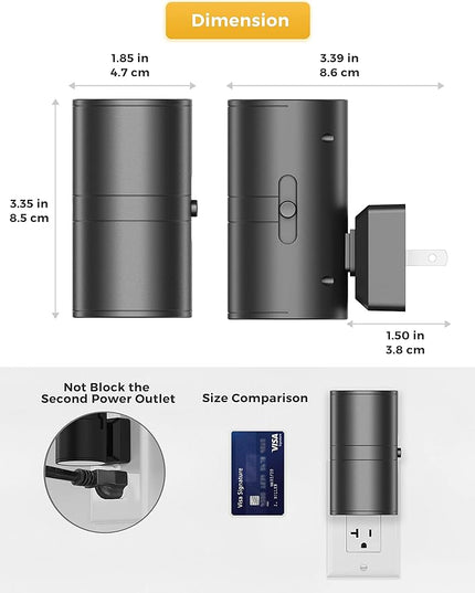 L LOHAS LED Night Light Plug in, 4 Pack, Dimmable Night Lights Plug into Wall, Light Sensor Nightlight, Soft White 3000K with Black Shade, Plug in Nightlights for Hallway Bathroom Kitchen Bedroom