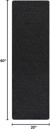 Beverly Rug Non-Slip Modern Runner Rug 2x5 Solid Traditional Rubber Backing Machine Washable Soft Thin Indoor Area Rugs for Living Room Stain Resistant Non Shedding Casual Carpet (2 x 5 Dark Gray)