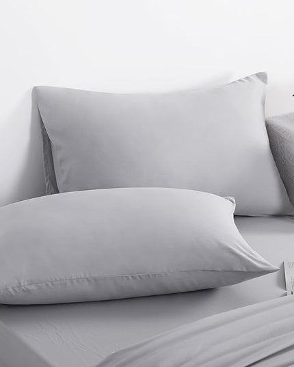 NTBAY Twin Comforter Set with Sheets, 5 Pieces Soft and Breathable Twin Bedding Set, Twin Bed in a Bag, Down Alternative Comforter Set Solid Color All Season, Kids Bedding Set, Light Grey