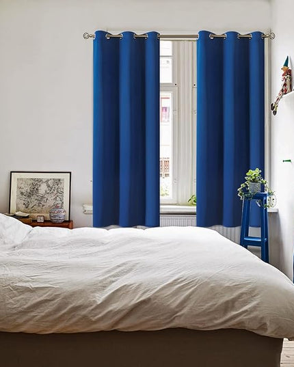 BGment Blackout Curtains for Bedroom - Grommet Thermal Insulated Room Darkening Curtains for Living Room, 42 x 72 Inch, 2 Panels, Royal Blue