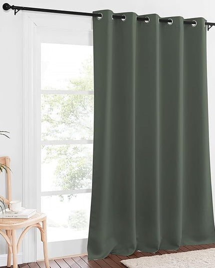 NICETOWN Blackout Curtain for Bedroom 102 inches Long - Grommet Thermal Curtain Light Blocking Room Darkening Window Treatment for Living Room (Dark Mallard, 1 Panel, W66 x L102)