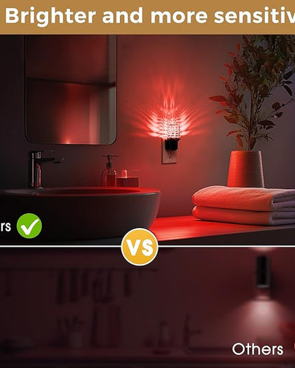 L LOHAS LED Night Light, Dimmable Night Lights Plug into Wall, Color Changing Nightlight RGB with Auto Light Sensor, 0-100LM Adjustable Brightness LED Night Light