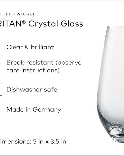 SCHOTT ZWIESEL Forté Universal Tumbler (Set of 6), Versatile Drinking Glasses, Dishwasher-Safe Tritan Crystal Glasses, Made in Germany (19 Ounce)