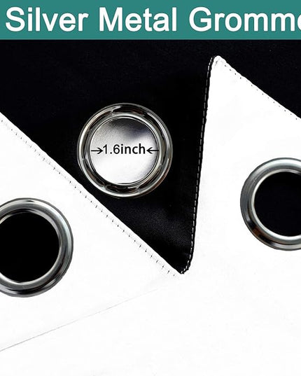 Yakamok Pure White Total Blackout Curtains, Heavy Duty Lined Blackout Drapes 72 Inches Long, Thermal Insulated Room Darkening Curtains for Bedroom(52" Width Each Panel, 2 Panels)