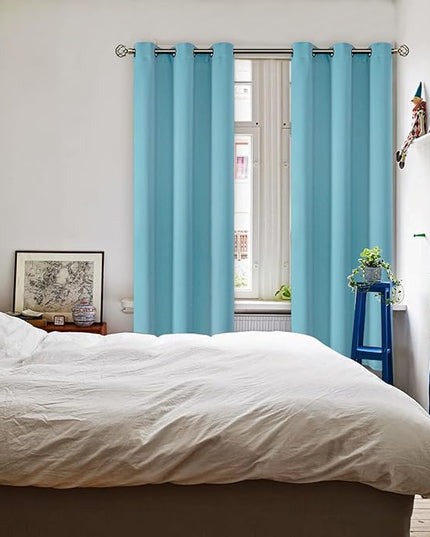 BGment Blackout Curtains - Grommet Thermal Insulated Room Darkening Bedroom and Living Room Curtains, Set of 2 Panels (42 x 72 Inch, Aqua)
