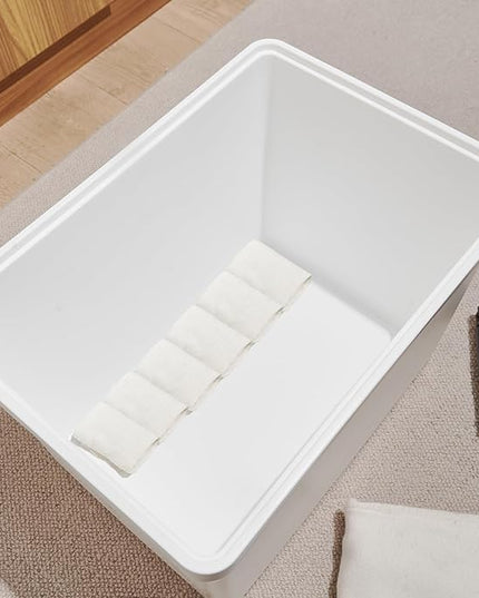 White Storage Bins with lids,Office stackable Plastic Boxes Set of 4,Garage organization Storage Box with handle for Organizing Snacks, Crafts, Legos, Tools,books (white, 4XXXL)