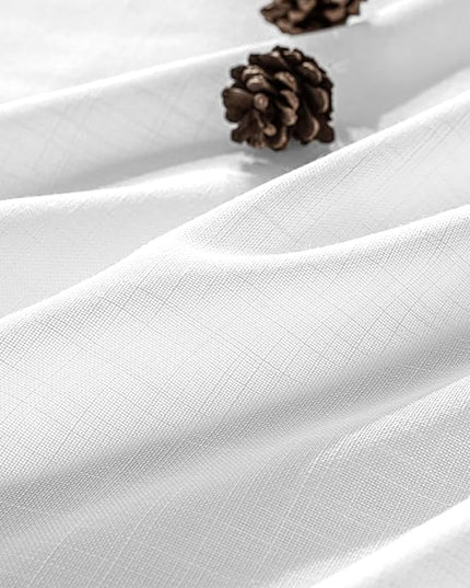 MIULEE White Linen Curtains 78 Inch Long 2 Panels for Bedroom Living Room, Soft Thick Linen Textured Back Tab Window Drapes Semi Sheer Light Filtering Rod Pocket Modern Farmhouse Decor