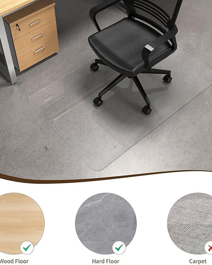 Warmstar Clear Office Chair Mat for Hardwood Floors, 36"x49" Heavy Duty Rolling Mat for Desk Chairs, No Curling, Suitable for Wood & Tile Floors in Office & Home