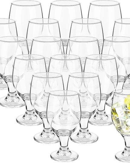 Patelai Set of 18 Clear Glasses 13.5 oz Water Goblet Glass Stemmed Water Glasses for Juice Wine Beer Tea Milk Cold Beverages Drinks Dishwasher Safe