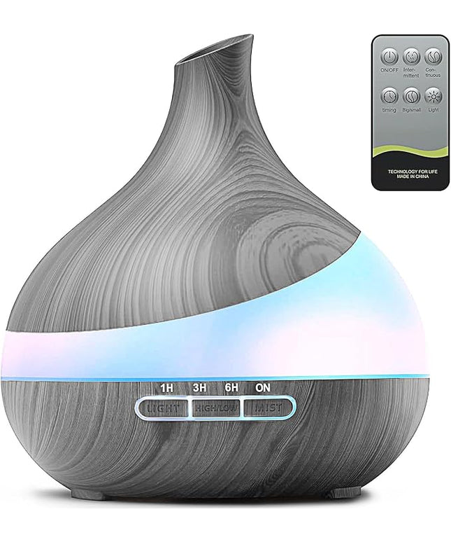 500ML Essential Oil Diffuser: Aroma Diffuser with Remote Control for Hotel Spa Yoga Room - Humidifiers for Bedroom with 14 Colors LED Night Light for Kids/Women Home Relaxation