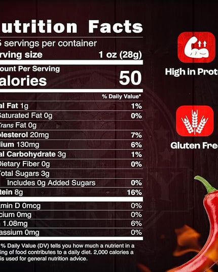 Jerzey Jerky Sriracha Style Brisket Jerky 2.5oz (2 Pack) – High Protein, Gluten Free and Healthy Beef Snacks with Rich, Authentic Flavor