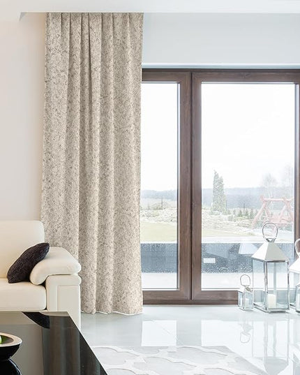 SmartWings Automatic Curtain Opener with Drapery, Motorized Vertical Blinds with Remote, Electric Closet Doors Sliding Panels Compatible with Alexa Google Homekit, 90% Blackout Milky Coffee