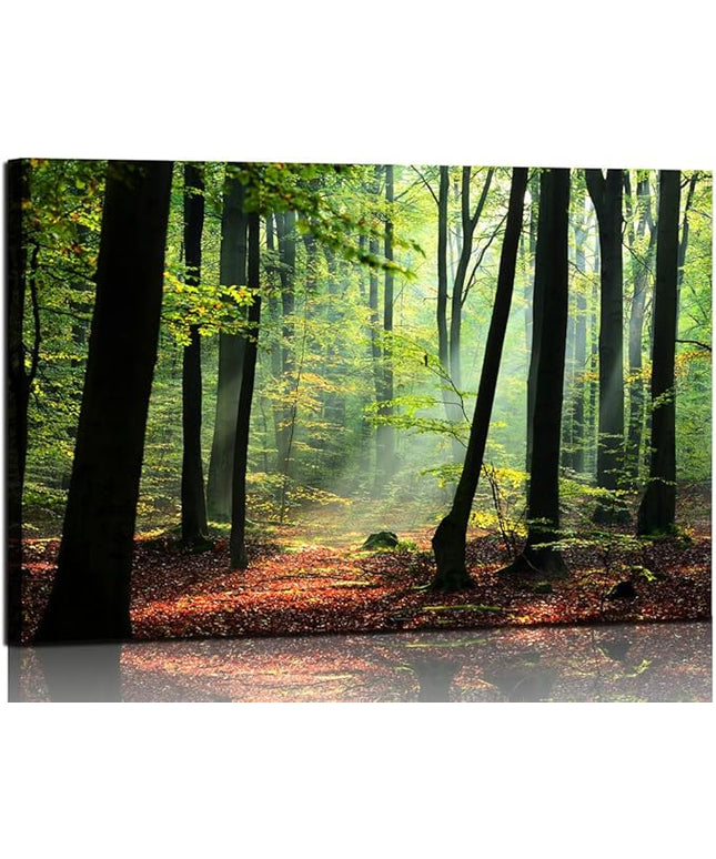Nature Wall Art Forest Art Canvas Wall Decor Green Tree Canvas Print Artwork Decor for Living Room Mountain Wall Art Landscape Pictures for Bedroom Home Office Decorations 24x36Inch