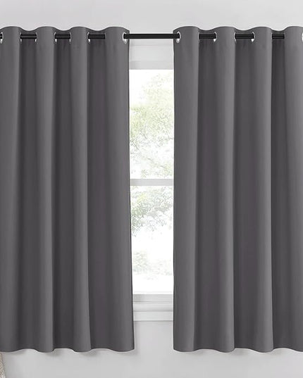 NICETOWN Blackout Window Curtain for Bedroom - (Grey Color) Home Decoration Thermal Insulated Room Darkening Drape/Drapery, W52 x L63 Inch, 8 Grommets/Rings Top, 1 Panel