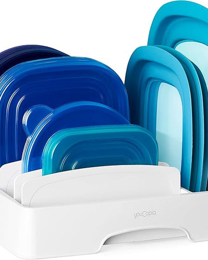 YouCopia StoraLid Adjustable Food Container Lid Organizer for Kitchen Cabinet Storage, Medium Classic Edition