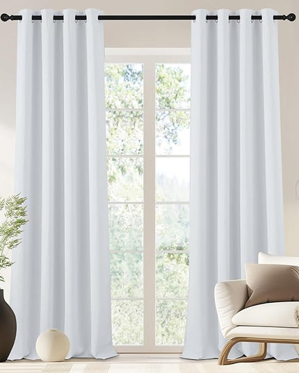 NICETOWN Room Darkening Privacy Doorway Curtains - Grommet Thermal Insulated Light Blocking Window Treatments for Bedroom/Living Room (W46 x L90, 1 Panel, Greyish White)