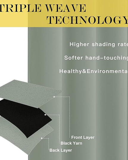 NICETOWN Blackout Sage Green Curtain 84 inch Length for Bedroom - Thermal Insulated Grommet Room Darkening Window Drape Sound Dampening for Living Room, W52 x L84, 1 Panel
