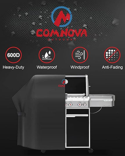 Comnova Grill Cover 82 Inch - 600D BBQ Cover for Outdoor Grill Heavy Duty and Waterproof, Large Barbecue Gas Grill Covers for Weber, Char-Broil, Nexgrill, Monument, Dyna-glo, Brinkmann and More