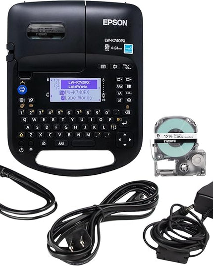 LABELWORKS Epson LW-K740PX Industrial Handheld Label Maker for Office Home & Healthcare – Custom Durable Identification and Organization Labels - Full Kit