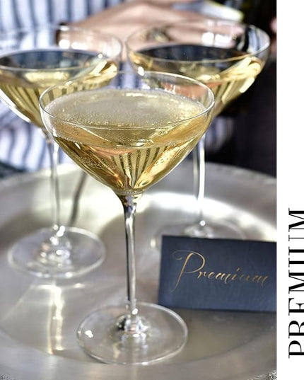 Krosno Martini Cocktail Glasses, Set of 6, 8.3 oz, Harmony Collection, Ideal for Cocktails, Frozen Desserts, Dishwasher Safe, Made in Europe