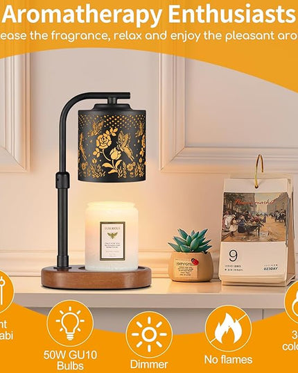 Candle Warmer Lamp,Birthday Gifts for Women Mom,Adjustable Height for Scented Jar Candles,Electric Candle Lamp Warmer for Home Decor(Butterfly Roses)