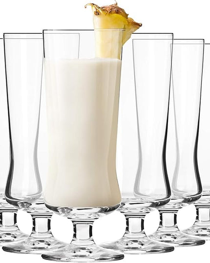Krosno Pina Colada Cocktail Drinking Glasses, Set of 6, 10.1 oz, Avant-Garde Collection, Perfect for Alcoholic and Non Alcoholic Cocktails or Frozen Coffee, Dishwasher Safe, Made in Europe