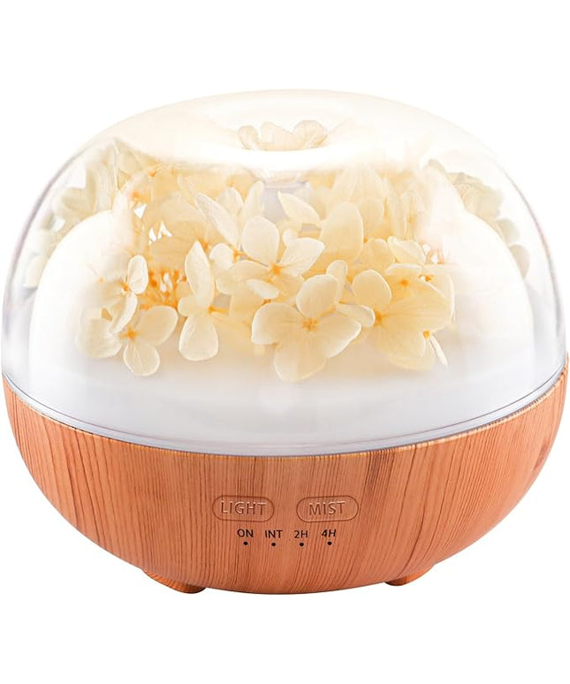 Aromatherapy Essential Oil Diffuser, 300ml Air Diffuser Humidifier with 7 LED Colors, Timer & Auto-Off for Home Bedroom Office (Beige)
