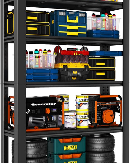 Metal Garage Shelving Unit, Heavy Duty 5-Tier Adjustable Storage Rack, Steel Shelving,2000 lbs Capacity, Industrial Shelves for Heavy Tools and Equipment (5-Tier 71" H x 32" W x 14" D)