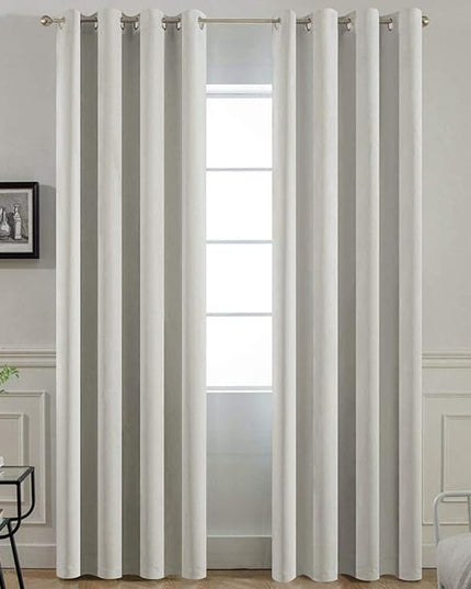Yakamok Room Darkening Thermal Insulated Light Blocking Blackout Curtains, 2 tie Backs Included(52Wx84L,Light Beige,2 Panels)