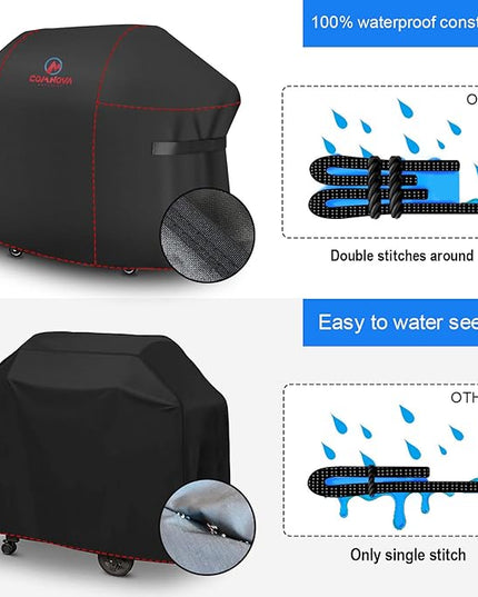 Comnova Grill Cover 75 Inch, 7109 BBQ Cover for Weber Summit 600 Series 6 Burner Grills, 600D Heavy Duty & Waterproof Barbeque Cover for Weber, Char-Broil, Monument, Brinkmann, Dyna-glo, and Nexgrill