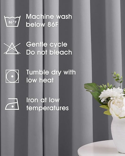 HOMEIDEAS Blackout Curtains for Bedroom 52 X 84 Inch Long 2 Panels Set Light Grey/Gray Room Darkening Curtains/Drapes, Soundproof Thermal Grommet Window Curtains for Living Room