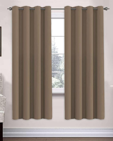 H.VERSAILTEX Ultra Soft Microfiber Thermal Insulated Antique Copper Grommet Blackout Curtains/Window Treatment Draperies 52 by 72 - Inch for Living Room/Bedroom, Set of 2 - Macchiato