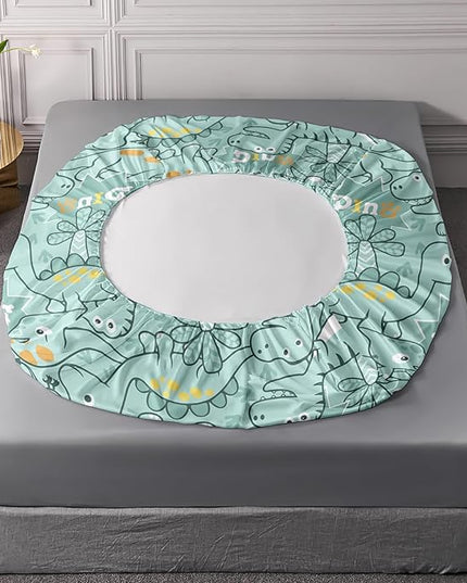 AILONEN Cartoon Dinosaur Fitted Sheet Set Twin XL Size, Kawaii Blue Dinosaur Printed Bedding Set for Kids,Boys,Cute Animal Bedsheets Set,3-Piece, 1 Fitted Sheet and 2 Pillowcases